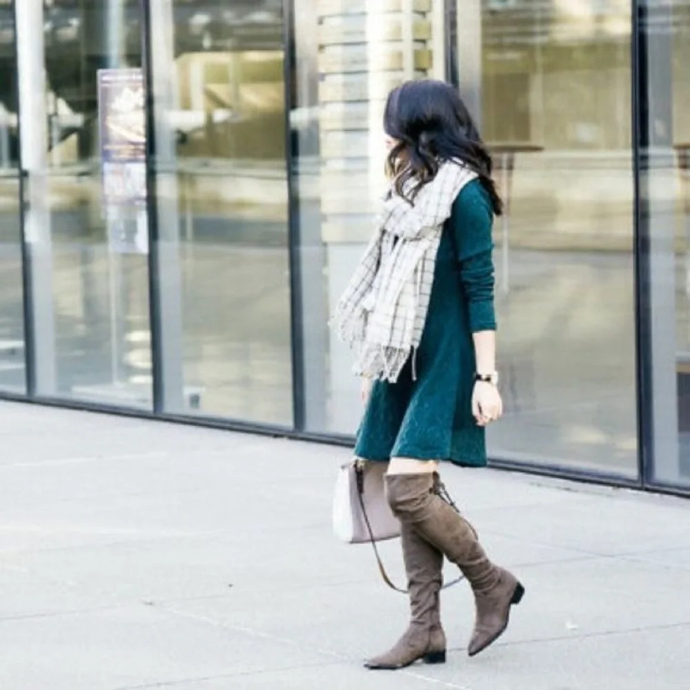 {NWOT} Marc Fisher | Hulie Over the Knee Boots Faux Suede MFHULIE Taupe (8.5 M)